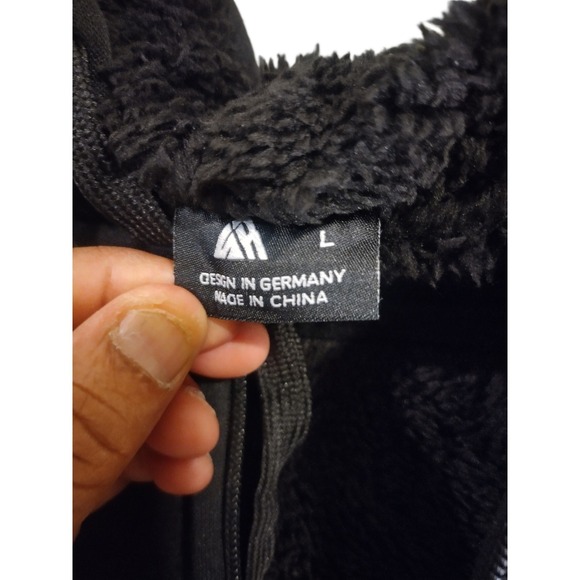 Zity Sports Group Mens Sherpa Lined Full Zip Hoodie Black Jacket Large ZITY0652 - Picture 3 of 6